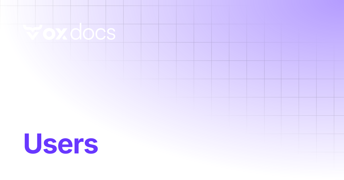 Users | OX docs