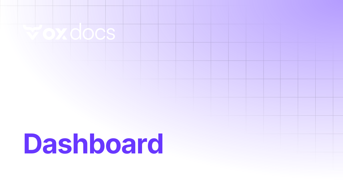 Dashboard | OX docs