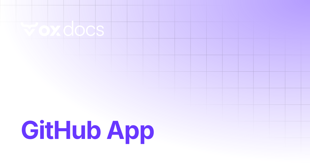 GitHub App | OX docs