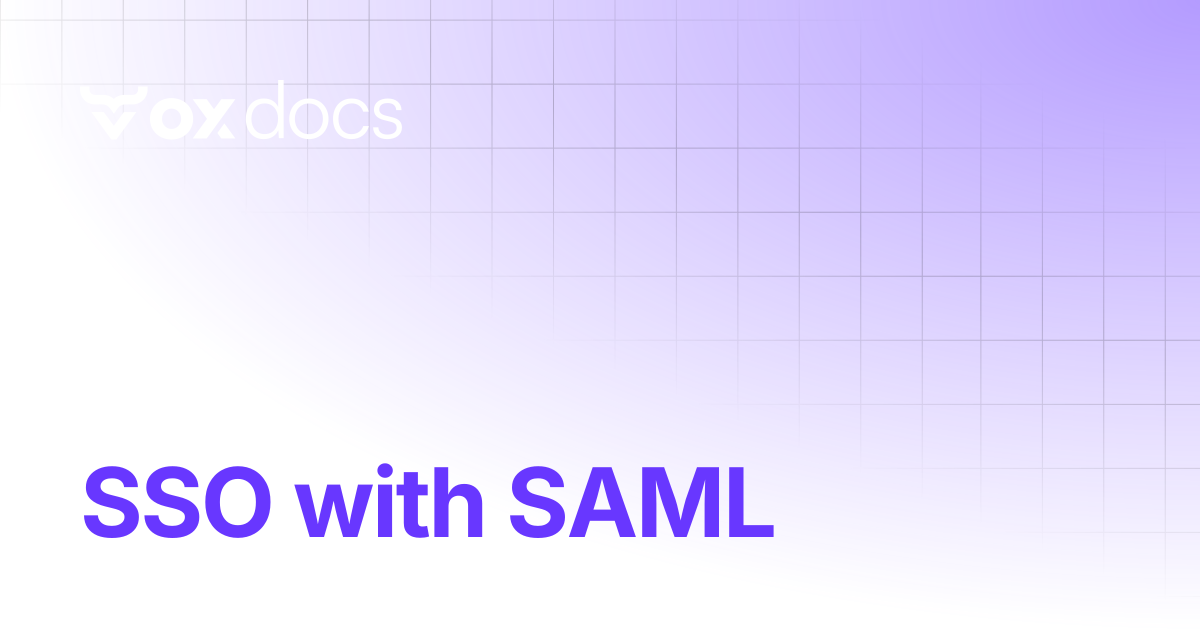 SSO with SAML | OX docs