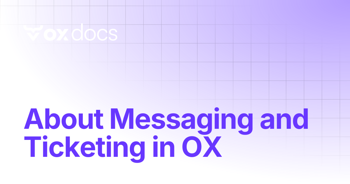 About Messaging and Ticketing in OX | OX docs