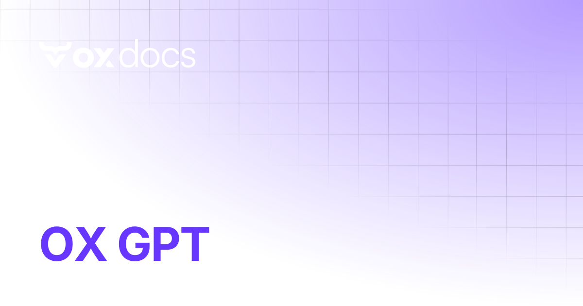 OX GPT | OX docs